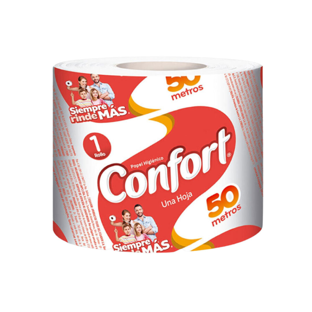 Papel Higienico Confort Una Hoja 1 rollo 50 mt